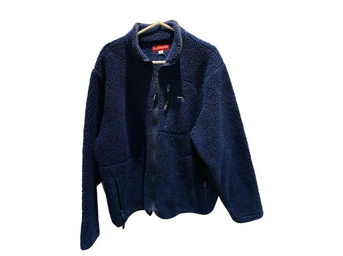 Supreme 1998 Vintage Patagonia Navy Sherpa Fleece Logo Marineblau