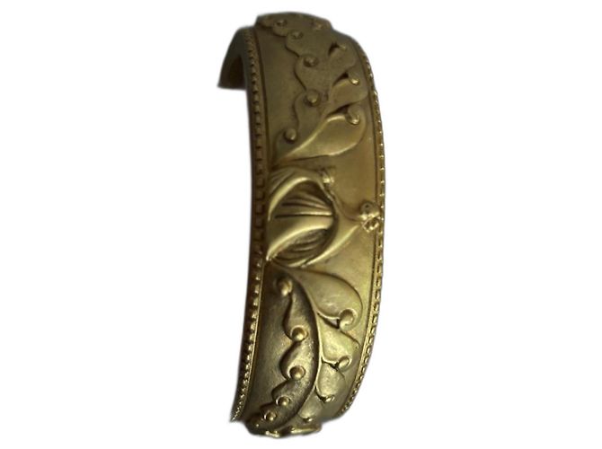 Lanvin Pulseira rígida com fecho de pressão Dourado