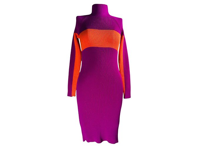 Dirk Bikkenbergs Vestido Dirk Bikkembergs de lã roxo e laranja S