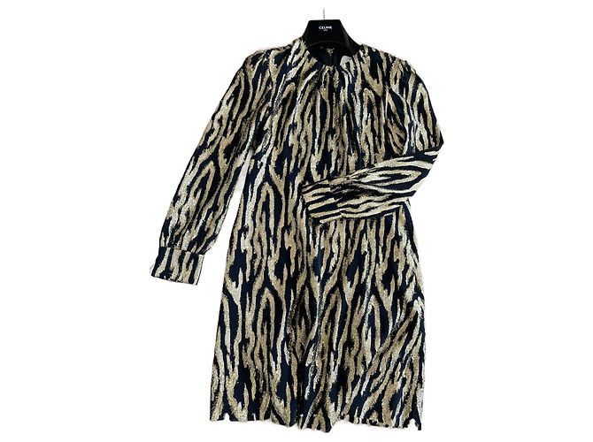 Céline Langes Kleid mit langen Ärmeln Schwarz 
