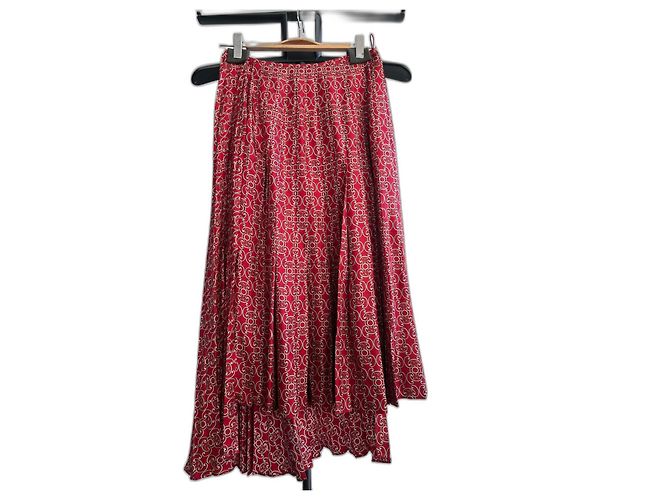 Falda Fendi de twill de seda plisada Multicolor