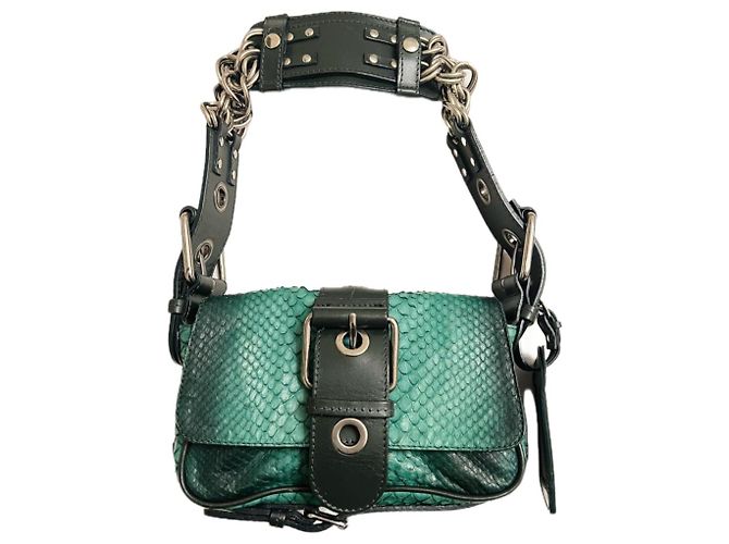 Chloé Bolsa Mini Cadena de Python Edición Limitada por Phoebe Philo Verde Verde claro Verde oscuro Pitón