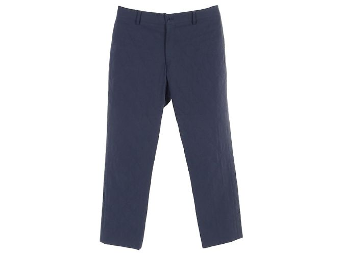 Hermès Calças de lã e algodão Hermes Azul marinho