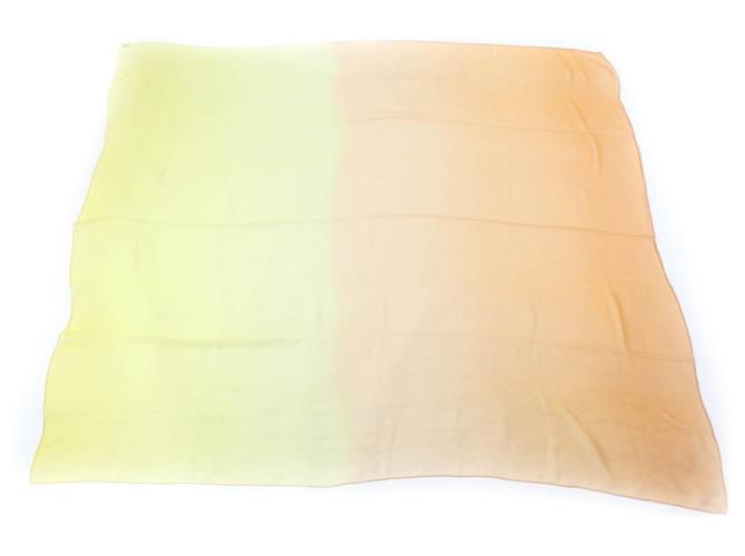 Hermès HERMES Silk Chiffon Gradient Shawl 140cm Yellow  ref.1901904