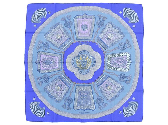Sciarpa in seta Hermès blu 90 cm