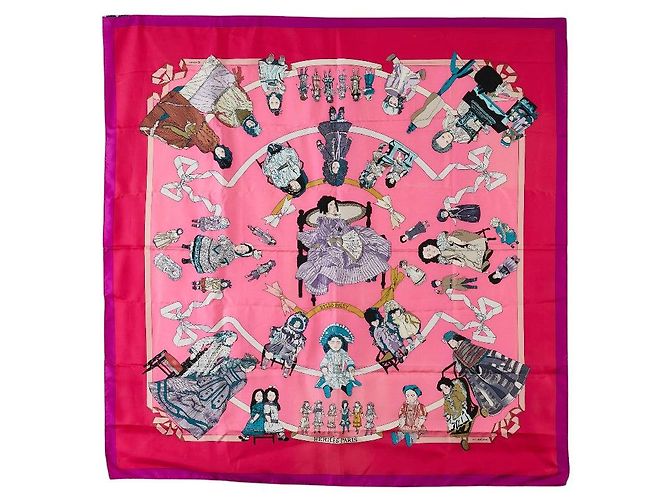 Hermès Sciarpa in seta Hermes Hello Dolly Multicolore Rosa