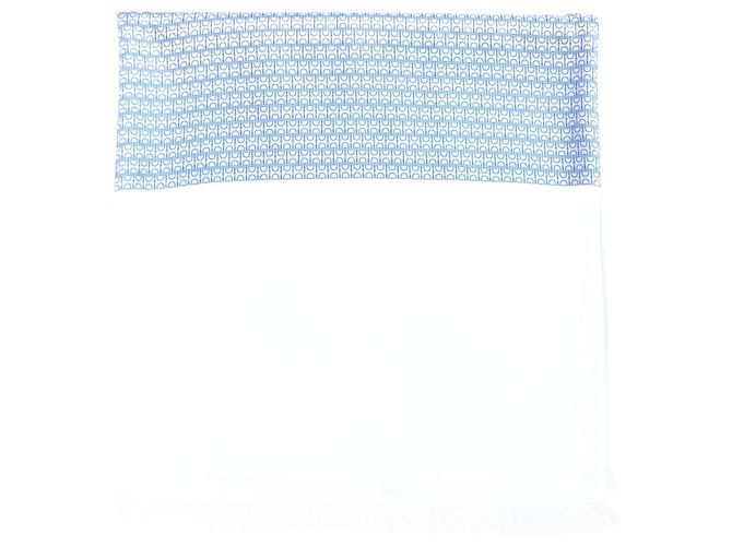 Hermès HERMES Silk Angola Reversible Scarf Blue