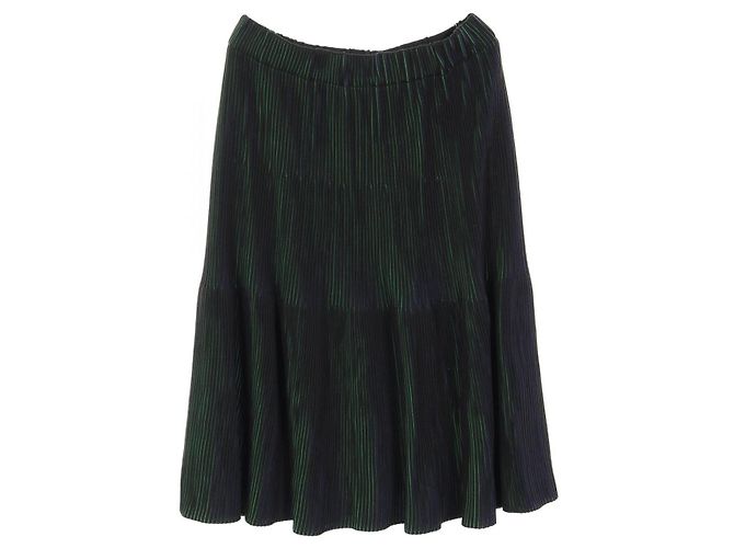Issey Miyake 3D Stripe Skirt Rayon Polyester
