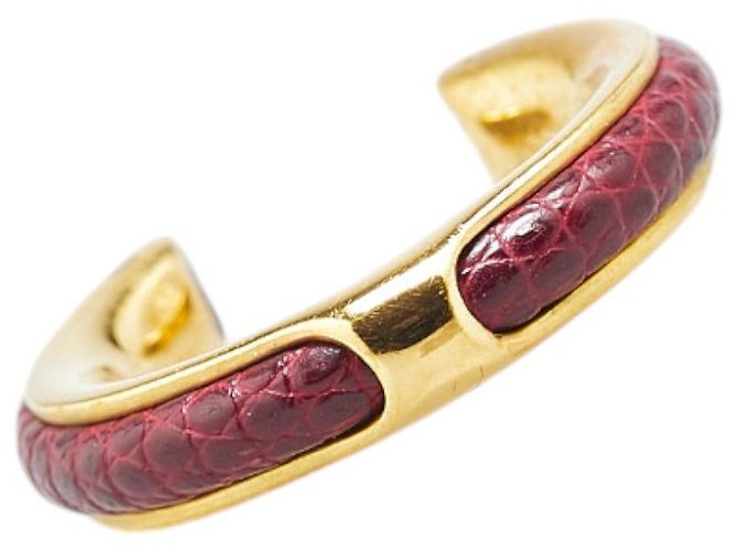 Ring Hermès Anel de Lizard Bordeaux Hermes Gold Dourado Metálico