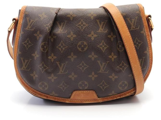 Louis Vuitton Menilmontant PM Shoulder Bag Brown Cloth  ref.1903292