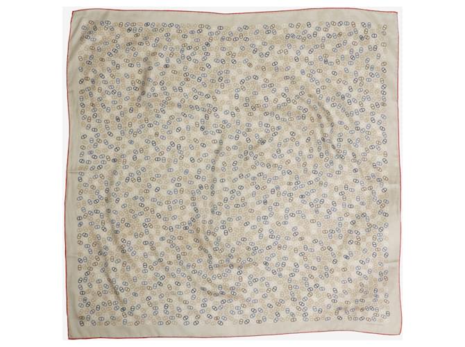 Hermès Grey silk-blend printed scarf Cotton  ref.1903343