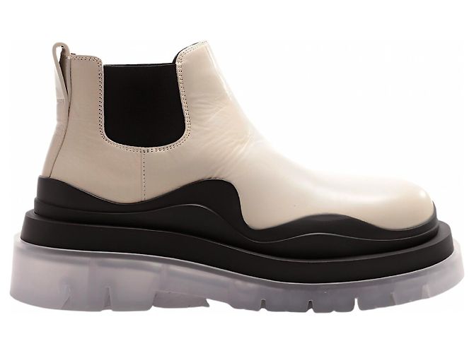 Bottines Bottega Veneta en cuir beige