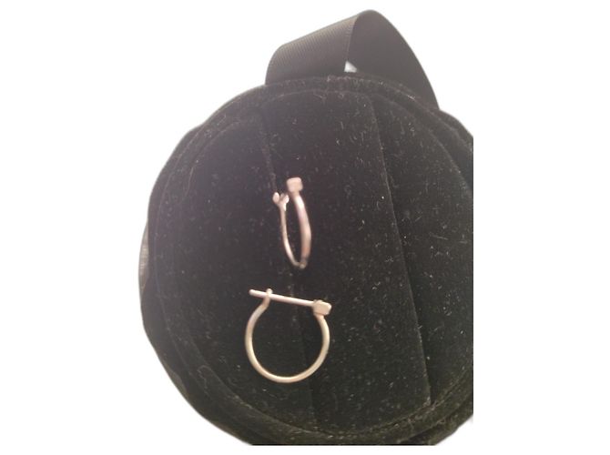 Autre Marque Orecchini mini cerchi OFEE in oro bianco e diamanti Argento
