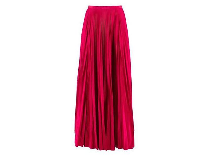 Falda maxi de seda plisada rosa Christian Dior