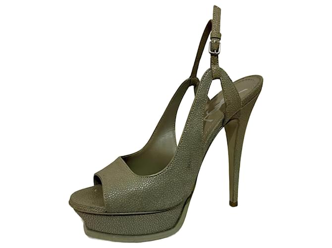 Yves Saint Laurent Talons hauts YSL Tribute Cosmo Razza Gris 