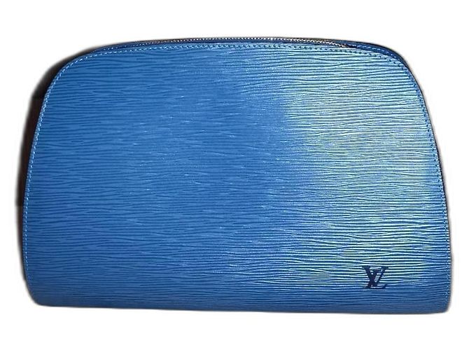 Louis Vuitton Spike Clutch Tasche Blau Leder