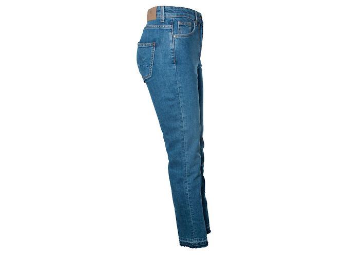 Etro, jeans blu con bordi grezzi