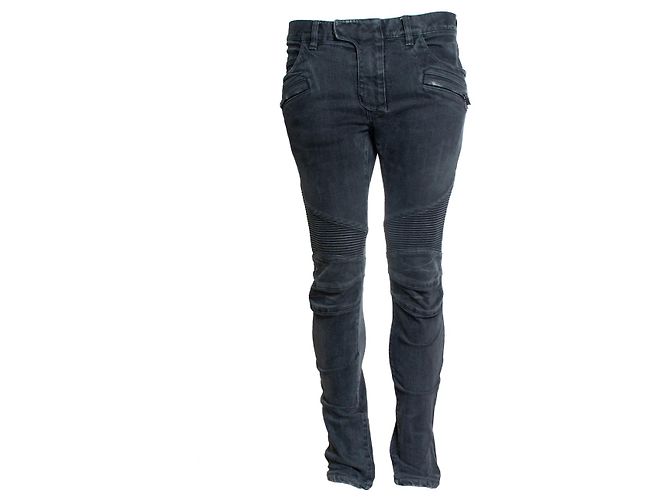 Balmain, Jeans biker em cinza
