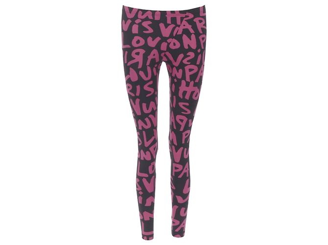 Neon Graffiti Leggings von Louis Vuitton Schwarz