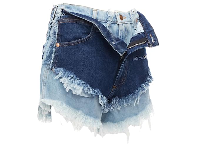 Autre Marque Natasha Zinko deconstructed double denim shorts Blue  ref.1905027