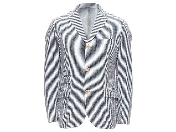 Blazer de algodão seersucker listrado Junya Watanabe Man