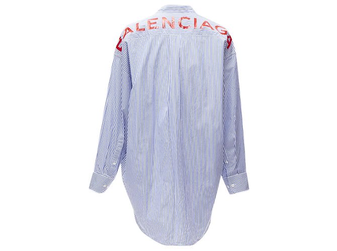 Camisa oversized a rayas con logo BB de Balenciaga Demna