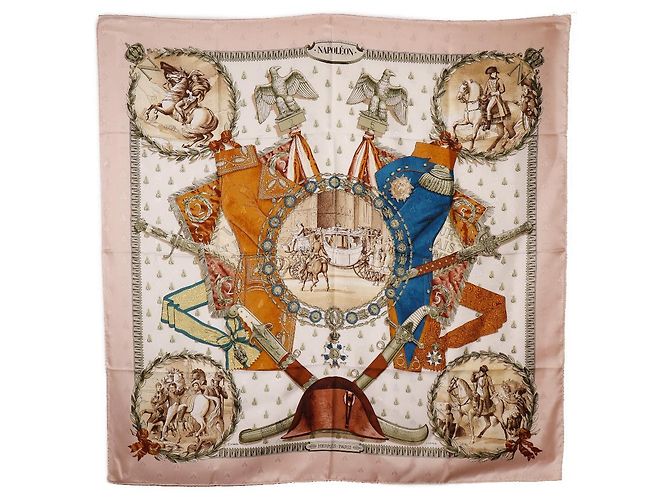Sciarpa in seta Hermès Napoleone Rosa