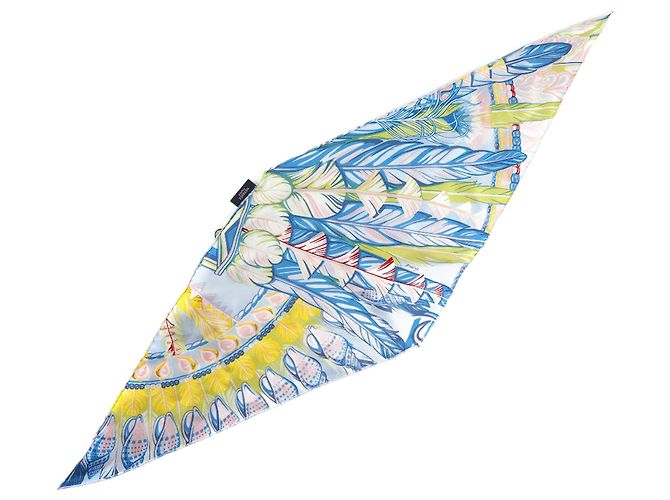 Hermès Hermes Silk Losange Nano Scarf Blue