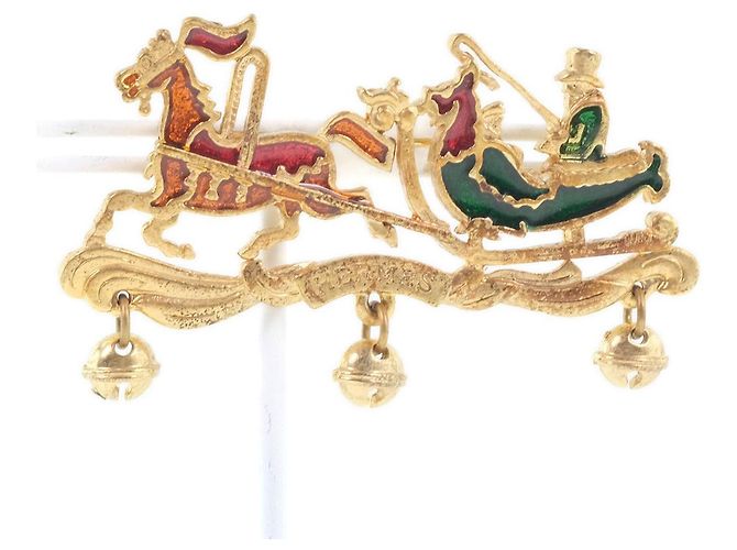 Hermès Spilla carrozza placcata oro Hermes Rosso Metallo