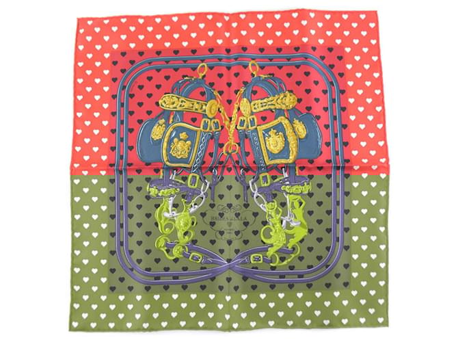 Hermès Hermes Silk Scarf Heart Red  ref.1906474