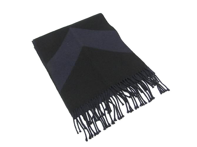 Châle en cachemire LOCAVAR d'Hermès Noir Bleu Marine  ref.1906543