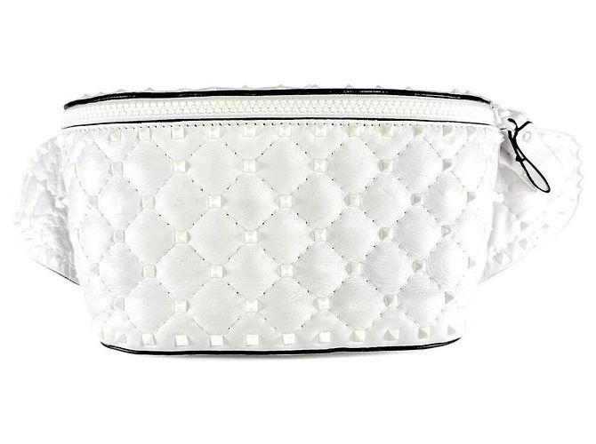 Bolsa de cinto em couro Rockstud Spike da VALENTINO GARAVANI Branco