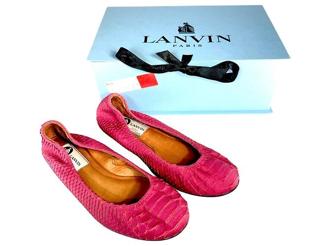 Ballerines en cuir de python embossé LANVIN rose
