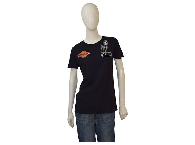 Camiseta Karl Lagerfeld de algodón negro con logo M