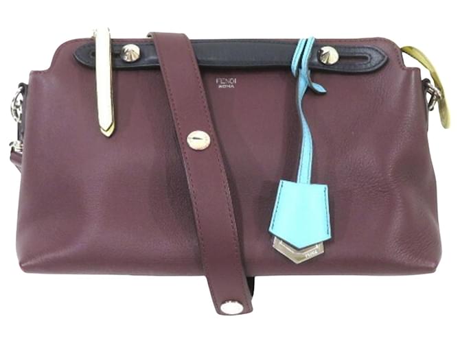 Fendi By the way Medium Dark red Leather  ref.1906748