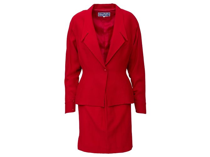 Set giacca e gonna vintage Thierry Mugler Rosso