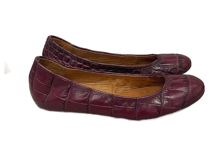 Bailarinas LANVIN T.EU 36 Cuero Burdeos