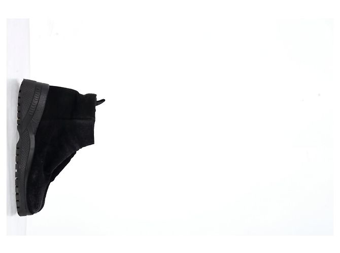 Bottines zippées Miu Miu en daim noir