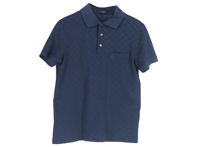 Polo classico Damier Pique Louis Vuitton in cotone blu navy