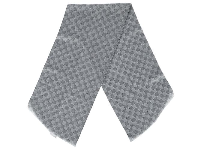 Louis Vuitton Néo Petit Damier Scarf in Grey Wool