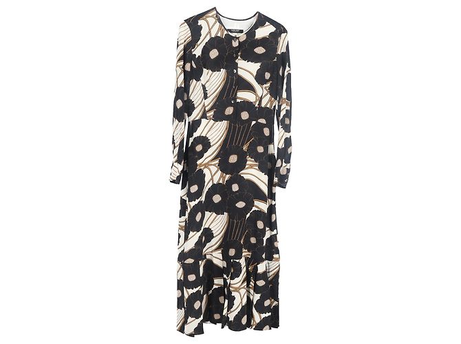Vestido mini de manga longa impresso Rachel Comey em seda multicolorida Multicor
