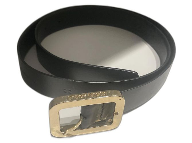 Giorgio Armani Black Leather Belt