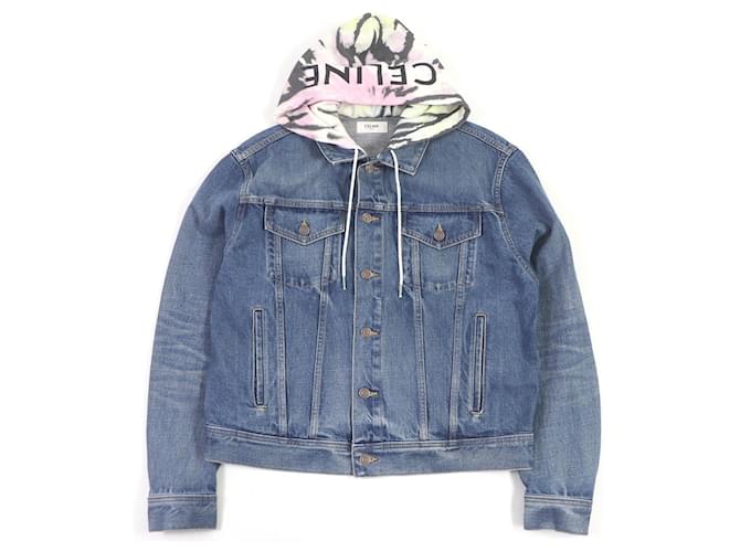 Céline Celine Cotton Hooded Denim Jacket Indigo M ref