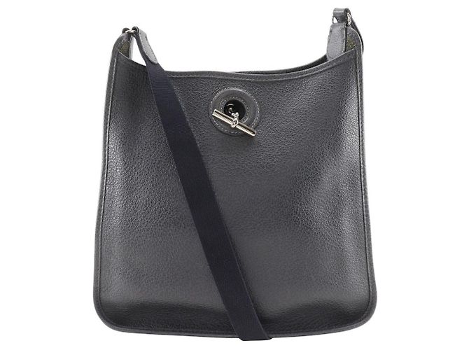 Hermès Bolsa de ombro de couro Hermes Vespa 28 cinza