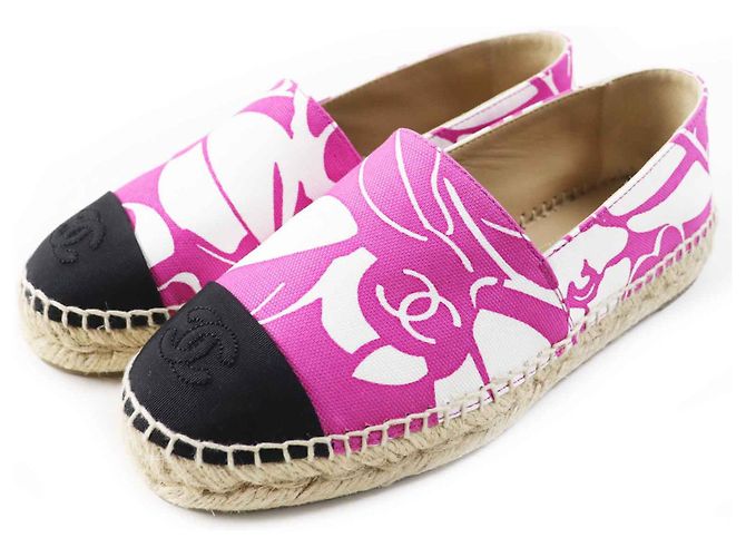 Chanel COCO Mark Espadrilles Canvas Jute 36 Purple