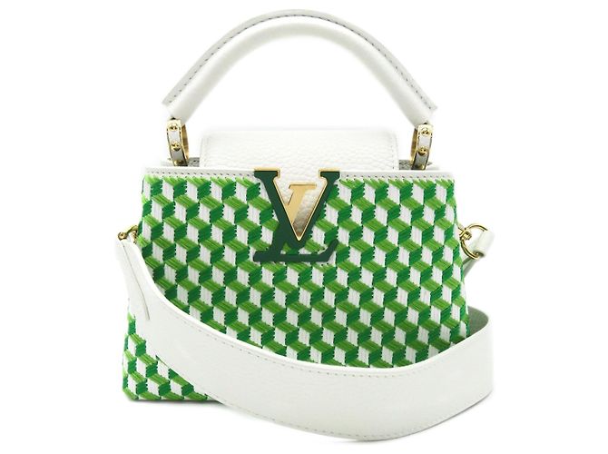 Louis Vuitton Capucines Mini 2-Wege Tasche M59879 Weiß