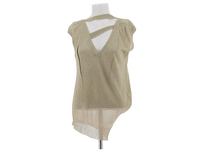 DIOR Tops T.FR 40 Viscose Golden