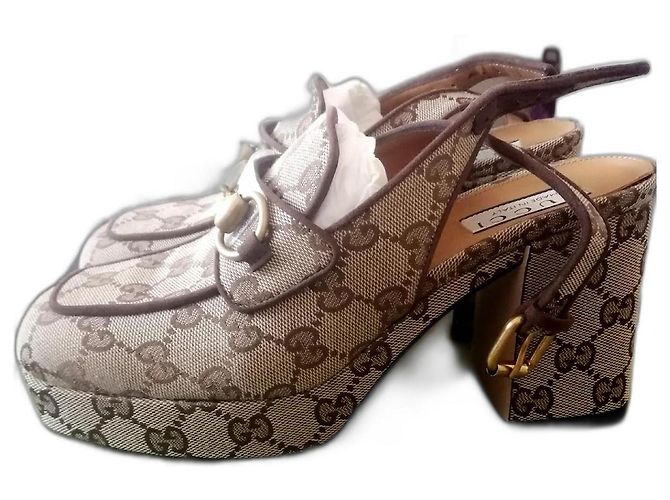 Gucci GG Suède Enfant Original Doré Sable Marron foncé