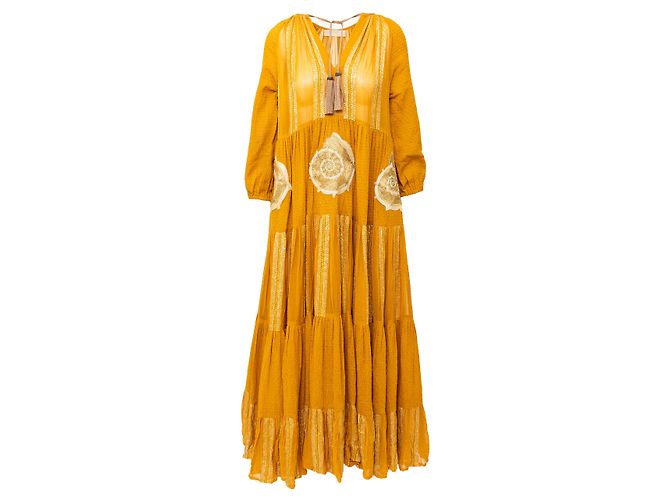 Autre Marque Rara Avis von Sonal Verma Boho Langes Kleid Gelb