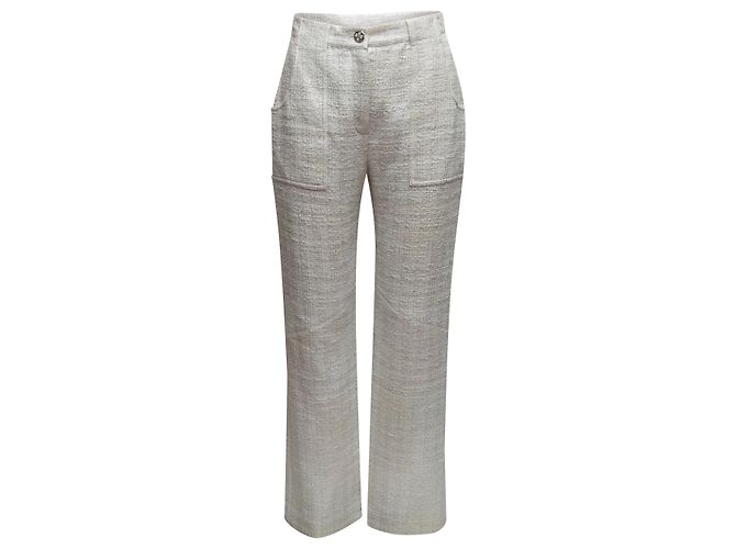 Pantalones CHANEL T.FR 38 Algodón Blanco